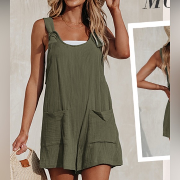 Cupshe Olive Green Short Overalls - Picture 4 of 4